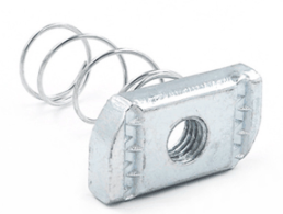 Porca de canal de mola longa M10, aço, aço inoxidável 304