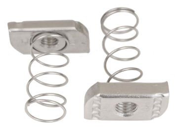 Porca canal com mola, aço, zincado 